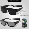 grinderPUNCH Square Black Super Dark Sunglasses  Men Women  Stylish Modern Model Gangster (Black) - 3 of 3