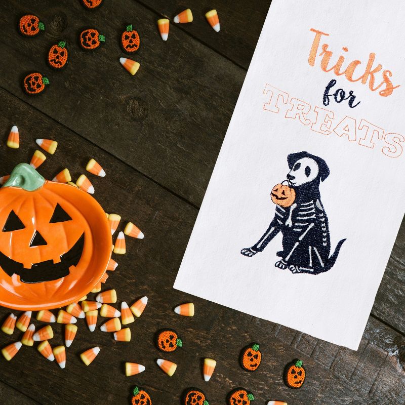 C&F Home Tricks For Treat Embroidered Flour Sack Cotton Halloween Kitchen Towel, 3 of 5