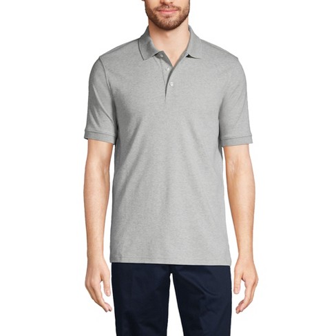 Lands' End Men's Short Sleeve Interlock Polo Shirt - Medium - Gray ...