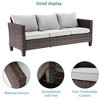 Sonkuki 6-Piece Patio Conversation Set with Swivel Rocking Chair and Side Table, Navy Blue Cushion - 4 of 4