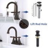 ChicFurnit Bathroom Sink Faucet Modern 2 Handle High Arc Swivel Spout Centerset Faucet for Trendy Vanities, Bronze, 10.62"*9.65"*2.6" - 4 of 4