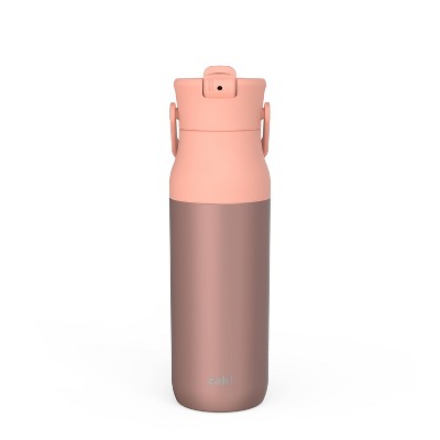 Zak Designs 32oz Recycled Stainless Steel Vacuum Insulated Straw Water Bottle - Coral