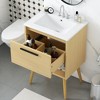 Okak Bathroom Vanity with Ceramic Sink Combo, Floorstanding Single Vanity with Storage Rack & Adjustable Shelve, Soft Closing Door Cabinet - 2 of 4