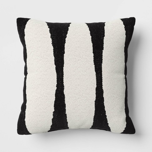 Cotton Woven Modern Square Throw Pillow Black Threshold Geometric Design Indoor Decorative Accent Knife Edge Polyester Fill Target