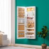 Fredees LED Mirror Jewelry Cabinet, 47.2" Wall or Over-the-Door Mounted Jewelry Armoire with Full-Length Mirror, 2 Drawers & Folding Dresser - 4 of 4