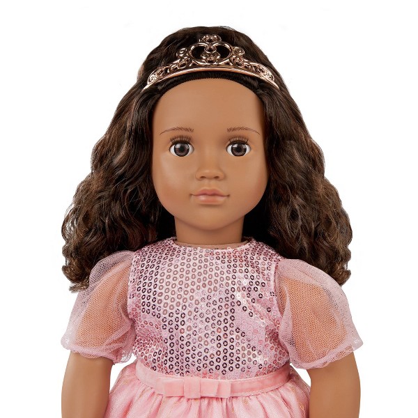 Muñeca Our Generation Estrella de 18" con vestido rosa y tiara 3