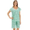 Collections Etc Floral Pattern Cap Sleeve Top & Shorts 2-Piece Pajama Set - 2 of 4