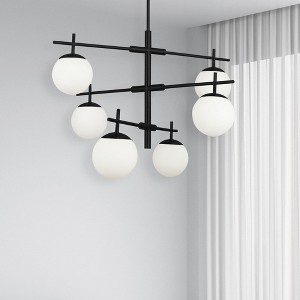 Dainolite Caelia 6 - Light Chandelier in  Matte Black - 1 of 2