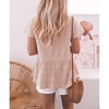 Imily Bela Womens Short Sleeve V Neck Button Down Babydoll Peplum Top Loose Casual Ruffle Hem - 3 of 3