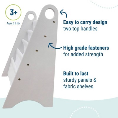 White and Gray Modern Sling Kids Bookshelf