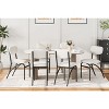 Modern upholstered kitchen dining chair, dining chair with arched metal legs for kitchen living room - 2 of 4