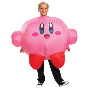 Disguise Kids' Inflatable Kirby Jumpsuit Costume - Size One Size Fits Most - Pink - 1 of 4