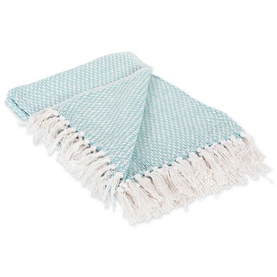 50&#34;x60&#34; Woven Throw Blanket Aqua - Design Imports