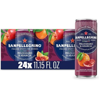 Sanpellegrino Italian Sparkling Drink Melograno And Arancia, Sparkling Orange And Pomegranate Beverage, 24 Pack Of Cans