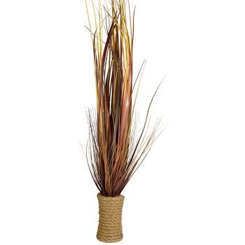 Northlight 34" Brown Artificial Grass Plant in a Rope Pot