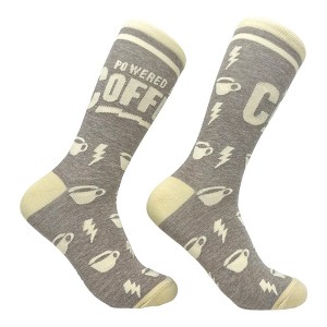 Crazy Dog T-Shirts Men's Powered By Coffee Socks Funny Caffeine Lovers Novelty Socks - 1 of 4