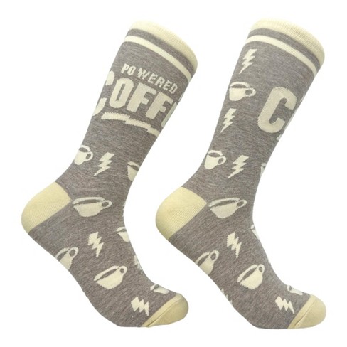 Crazy Dog T-Shirts Men's Powered By Coffee Socks Funny Caffeine Lovers Novelty Socks - image 1 of 4