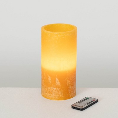 8"Sulivans Vance Kitira Timber LED Glow Candle