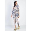 Slickblue Women's Casual Tie-Dye Jumpsuit, Long Sleeve, Drawstring Waist, Street Style, Size S-L, Navy/Burgundy - 4 of 4