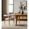 HomeRoots Beige and Brown Upholstered Cushion And Solid Wood Open Back Dining Arm Chair - 2 of 4
