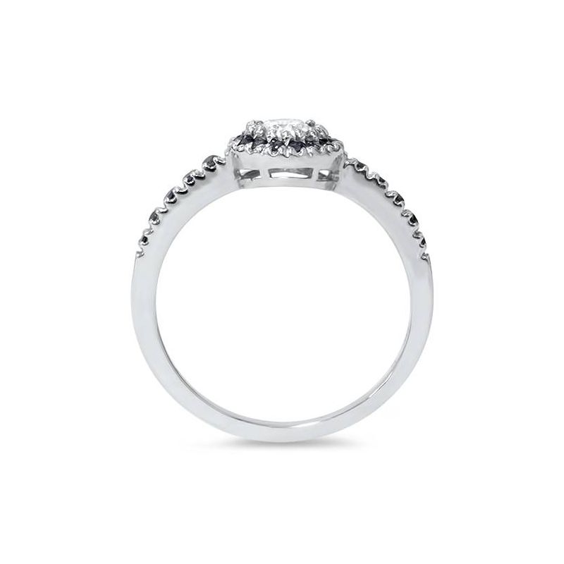 Pompeii3 1ct Black & White Diamond Engagement Ring 14K White Gold, 2 of 4