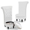 Bosmiller High Back Throne Royal Chair, Armless Accent with Storage, Nailhead Trim, Solid Rubberwood Legs for Living Room Bedroom - 2 of 4