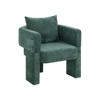 Vynxaria Modern 3-Leg Chenille Accent Chair with Ergonomic Arms & Removable Pillow, Plush Small Space Armchair, Single Sofa Chair - 4 of 4