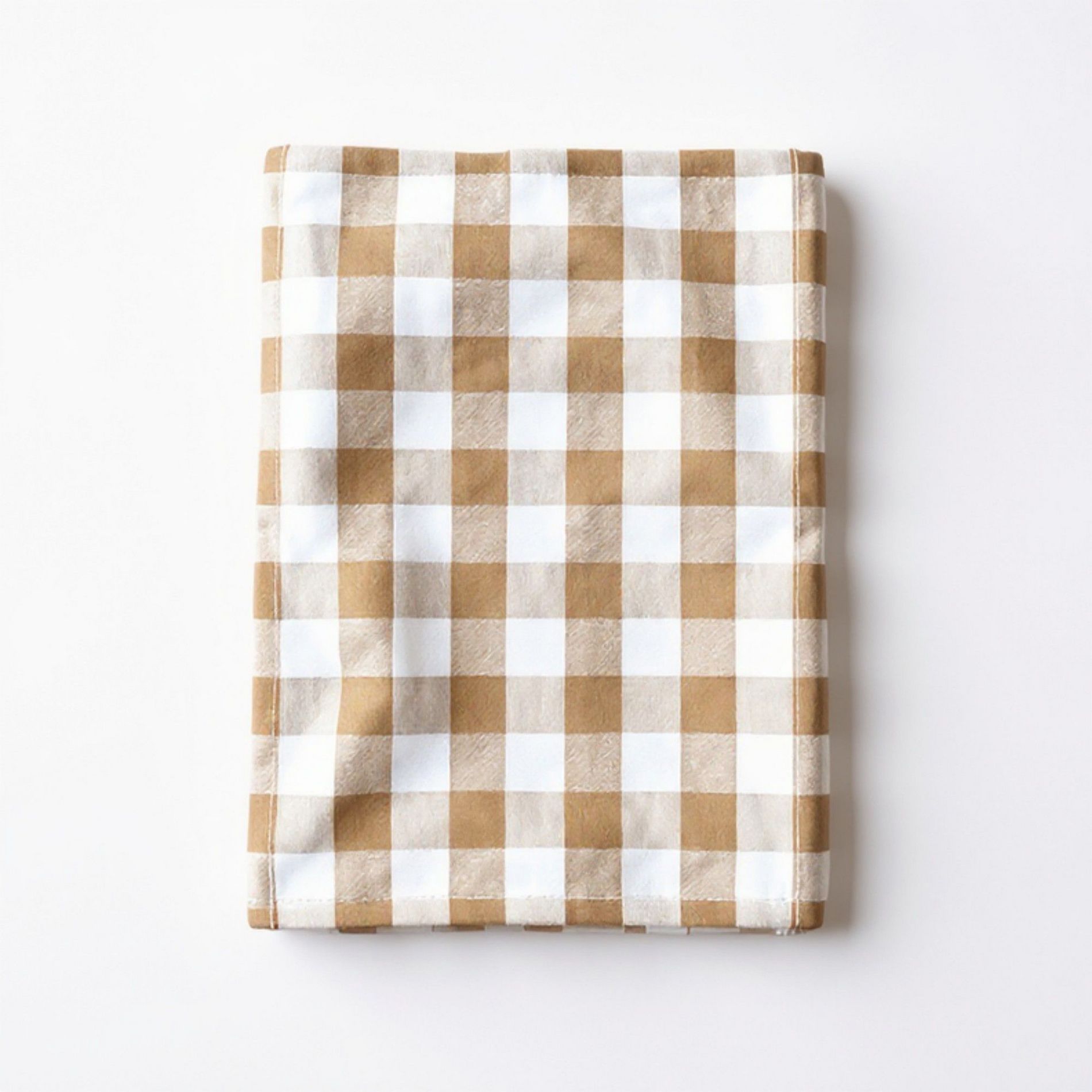 Alilang Gingham Checkered Tablecloth with Classic Square Pattern - Beige