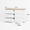 FONTOI 6 Drawer Dresser Storage Cabinet Wood Storage Tower Clothes Organizer Hallway Large Storage Dresser for Bedroom, White, 47.2"* 15.74"*29.5" - 3 of 4