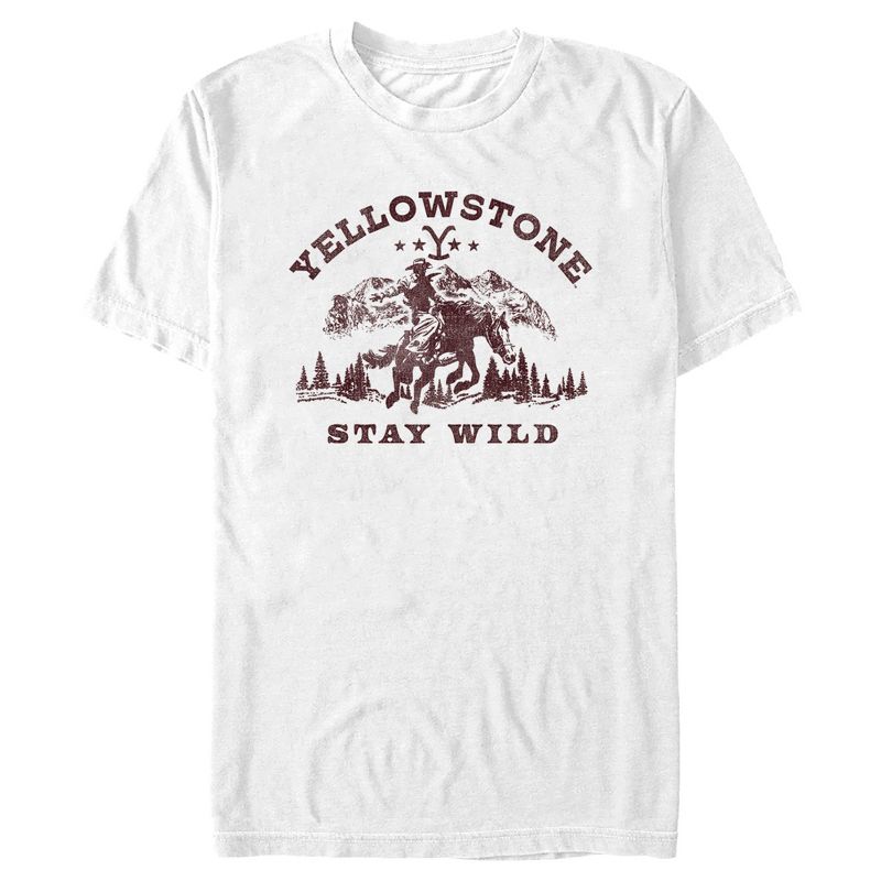 Men's Yellowstone Distressed Stay Wild T-Shirt, 1 of 6
