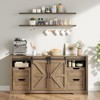 Modern TV Stand For TVs Up To 70'', 66" Entertainment Center with 4 Drawers & Sliding Barn Door, Wooden Media Console Table for Living Room Bedroom - 3 of 4