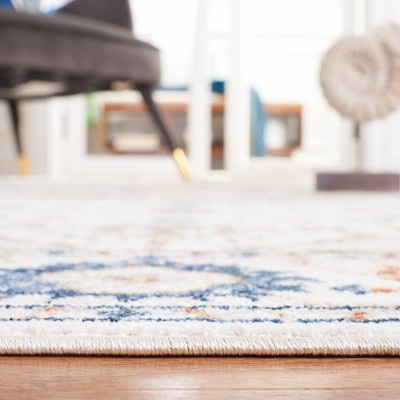 Ivory and Beige Hand-knotted Synthetic Rectangular Area Rug 4' x 6'