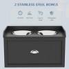 INFURNIC Pet Bowl Elevated Feeding Station with Storage Drawer Stainless Steel Bowls for Large Dogs, Black, 23.5"*11.8"*14.3" - 4 of 4