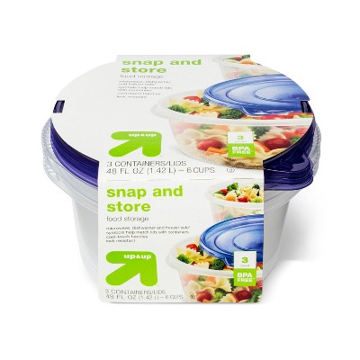 Snap and Store Medium Round Bowl Food Storage Container - 3ct/48 fl oz - up & up™