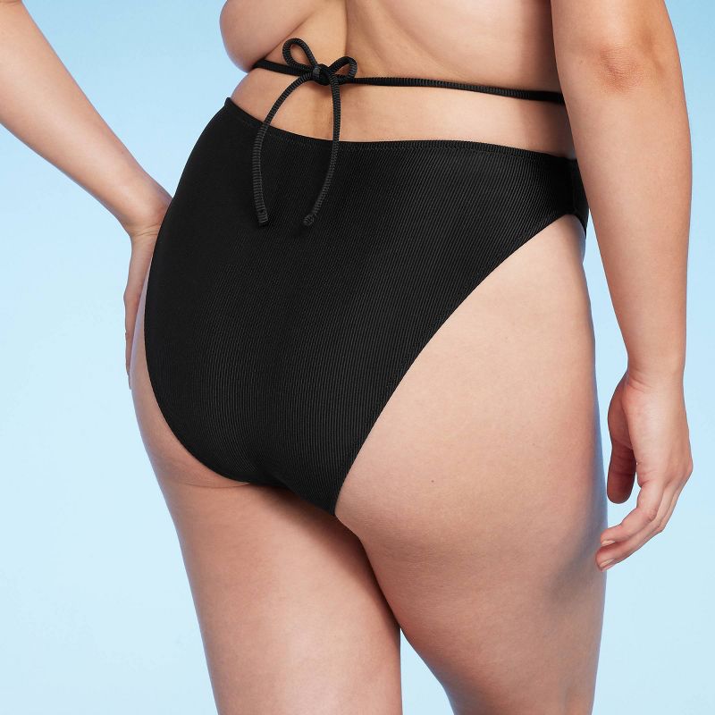 Women's Strappy Ribbed High Waist Extra High Leg Extra Cheeky Bikini Bottom - Shade & Shore™, 5 of 12
