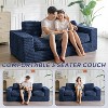 MAXYOYO 3-Seater Boneless Sofa Couch in a Box, Modern Faux Fur Sofa for Living Room, Soft High-Density Foam Couch with Pillows - 3 of 4