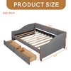 Full Size Upholstered daybed with Two Drawers, Wood Slat Support - Leovsnove - 3 of 4