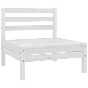 vidaXL Patio Middle Sofa White Solid Pinewood - 1 of 4