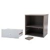 Sevobal Nightstands Set Of 2 Elegant Low Foot Bedside Table With Drawer, Open Compartment, And Pine Wood Legs, Gray, 15.7"*11.9"*21.3" - 4 of 4