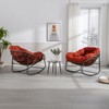 CAVINAS Rattan Rocking Accent Chair with Metal Legs & Padded Cushion,Comfy Lounge Chair for Front Porch,Orange - 4 of 4