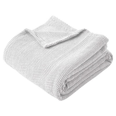 Chenille Herringbone Soft Textured Medium Weight Cotton Blanket by Blue Nile Mills