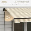 Vynxaria Retractable Awning - 10' x 8' Patio Sunshade Canopy with Manual Crank - Beige and White - 2 of 4