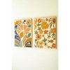 Wood Framed Hand Hooked Wall Art – Florals, 35" Tall, Yarn & Wood, Multicolor Finish, Set of Two By Kalalou - 2 of 2