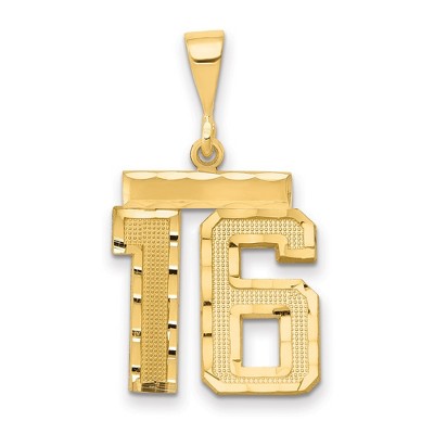 Black Bow Jewelry 14K Yellow Gold, Varsity Collection, Medium D/C Pendant Number 16