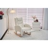 Cotton Linen Nursery Rocking Chair with Adjustable Footrest,Modern Recliner Glider for Living Room or Bedroom-Baofuwish - 2 of 4
