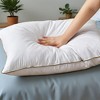 Peace Nest Medium-Firm Goose Feather Down Bed Pillows Set of 2 with 1.5 inch Gusset - 3 of 4