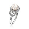 Ross-Simons 6.5-7mm Cultured Pearl and .11 ct. t.w. Diamond Swirl Ring in Sterling Silver - 3 of 4