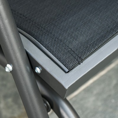 Breezy Summer Outdoor Glider Chair with Breathable Mesh and Steel Frame