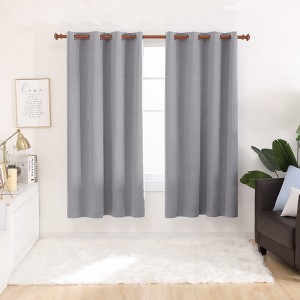 Deconovo 100% Blackout Faux Linen Curtains 2 Panels – Multiple Sizes - 1 of 4