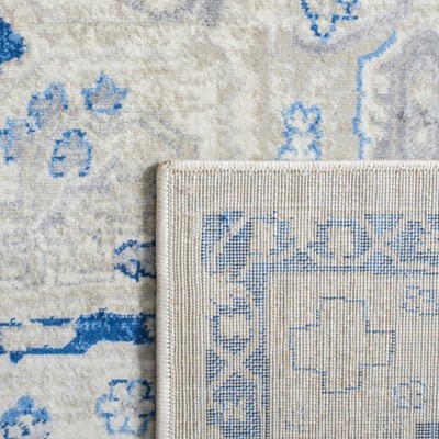 Reversible Hand-Knotted Blue Synthetic 6' x 9' Area Rug